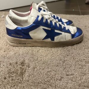 Golden Goose Stardan white and royal blue sneakers size 40